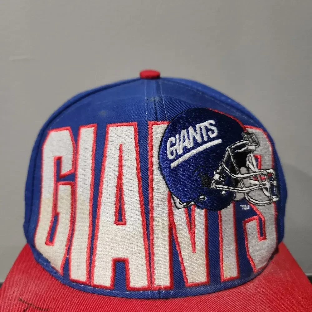 VTG New York Giants Logo 7 Team NFL Football SIGNED Snapback Hat Cap OSFA‎